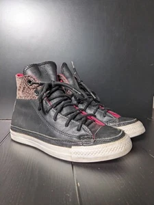 Converse All Stars Chuck Taylor Leder High Top Schnürschuhe Sneaker UK3 Schwarz - Bild 1 von 13
