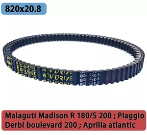 Drive Belt 820x20.8 For Malaguti Madison R 180 S 200 Gilera Runner boulevard 200 - Bild 1 von 9