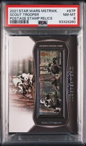 Scout Trooper - 2021 Star Wars Masterwork Postage Stamp Relic PSA 8 - Picture 1 of 2