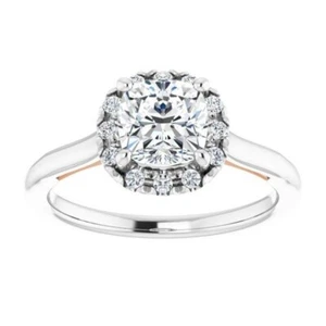 1 ct Cushion Cut D-VVS1 Moissanite Wedding Engagement Ring S925 Sterling Silver - Picture 1 of 12