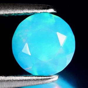 0.49 ct Incredible Round (6 x 6 mm) Heated Ethiopia Blue Opal Loose Gemstone - Picture 1 of 2