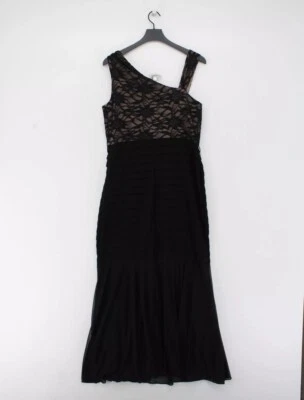 Maxi Vestido R&M Richards Para Mujer Reino Unido 14 Negro Spandex con Nylon, Poliéster Maxi Foto 1 de 4