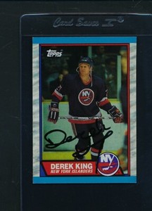 1989/90 Topps #6 Derek King Islanders Signed Auto *C9866
