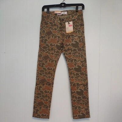 Size 14 27x27 Levi's 510 Skinny Olive Cloud Camo Pants Slim Unisex NEW tags NWT - Image 1 of 4