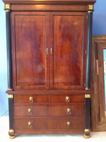 Baker English Regency Mahogany Bedroom Armoire Cover