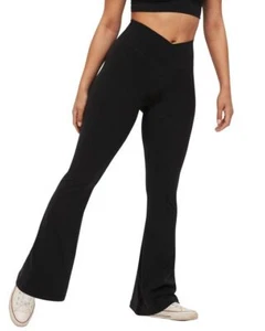 viehunt Womens Crossover Flare Leggings High Waisted Casual Cute Stretchy Full - Picture 1 of 5