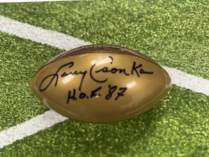 Larry Csonka Signed Gold Football Jsa Miami Dolphins Hof 87 Inscription - Picture 1 of 4