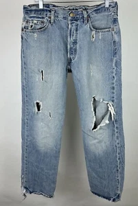 Jeans vintage años 90 Y2K LEVIS 501 XX 32x32 REALMENTE relajados agujeros triturados grunge - Imagen 1 de 23