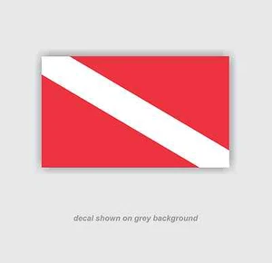 2 - Diver Down Decals Stickers - 2.375" x 4" Scuba Diver Rescue Van Halen - Picture 1 of 1