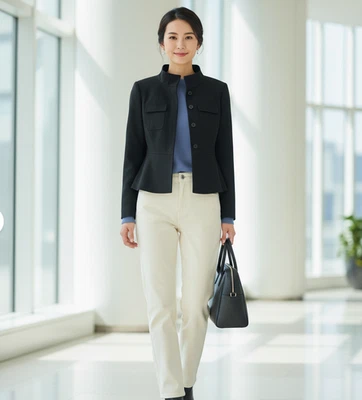 Chaqueta militar negra Ann Taylor con cuello hebilla, nueva sin etiquetas, talla 4 Foto 1 de 4