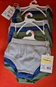 9 Newborn Ribbed Baby Bloomers Diaper Cover 3 Blue 3 Green 3 Grey Baby Girl - Picture 1 of 1