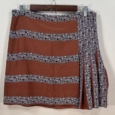 Tory Burch 8 Runway Mahogany Brent Silk Brown Pleated Skirt Women - Image 1 of 4