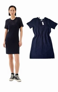 Gap Women Navy Blue Short Sleeve Crochet Mini Dress NWOT Size:M - Picture 1 of 9