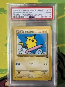 SURFING PIKACHU #28 Black Star Promo 2001 - Pokemon Card WOTC PSA 9 - Picture 1 of 2