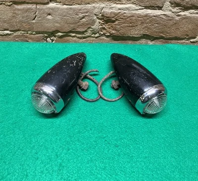NOS Original 1940 Chevrolet Parking Lamps Front Fender Lights Car Truck Guide - Image 1 of 4