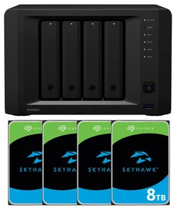 Synology DVA3221 NVR Recorder +32GB RAM +32TB (4x8TB) SkyHawk AI HDD - Bild 1 von 4