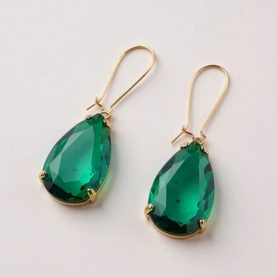 Pendientes Anthropologie Geométricos Transparentes Lucite Circonita C Oro Aro Boho Declaración Y2K  Foto 1 de 4