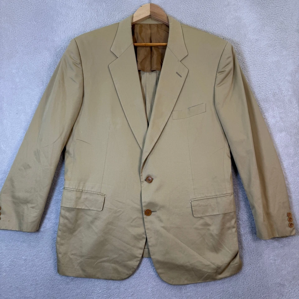 Chaqueta Blazer DE COLECCIÓN ISAIA Para Hombres 44S Caqui Beige Algodón Hecha en Italia Preppy Foto 1 de 4