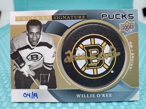 /19 2018-19 UD Trilogy Gold Signature Puck Willie O'Ree Auto SP-WO No. Inscribed - Picture 1 of 2