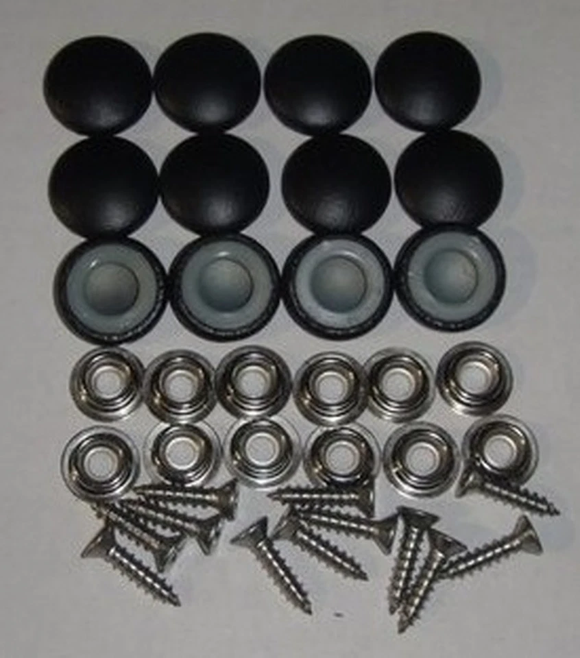 12 Dura Snap Upholstery Buttons Black Vinyl Choice Of Size And Screws - Image 1 of 1