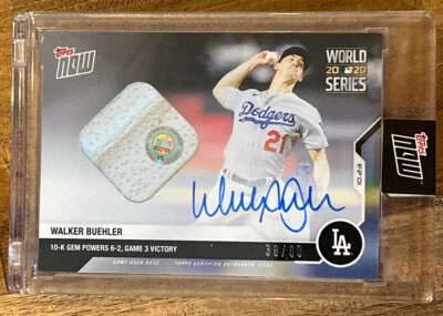 Walker Buehler Autograph 2020 Topps Now WS Auto Game 3-Used Base Relic 459A #/99 - Image 1 of 2