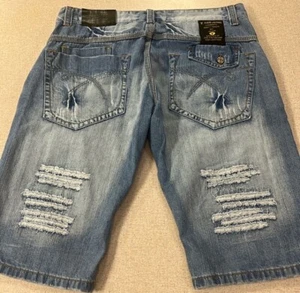 Y.TWO Jeans 1983 Jean Shorts Mens Size 34/36 Light Wash European Y2K Streetwear - Picture 1 of 13