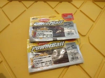2 Packs Of 15 Berkley Powerbait 5" Cherryseed Straight Money Worm  - Image 1 of 2