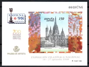 PRUEBA LUJO Nº 66 EXFILNA 1998 Catedral de Barcelona ** Nueva - Bild 1 von 1