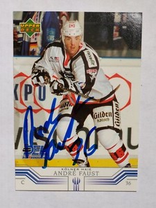 2001-02 Upper Deck German DEL #137 In Person Auto Andre Faust Cologne