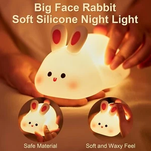 Rechargeable Silicone Pat Lamp Cute Panda Lamp LED Sleep Night Light Gift Kids - Picture 1 of 14