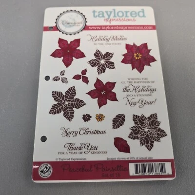 NUEVO - Conjunto de estampillas de goma Taylored Expressions de 16 ponsettias pacíficas Foto 1 de 3