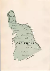 Mapa antiguo del condado de Campbell Kentucky 1893 - Imagen 1 de 1