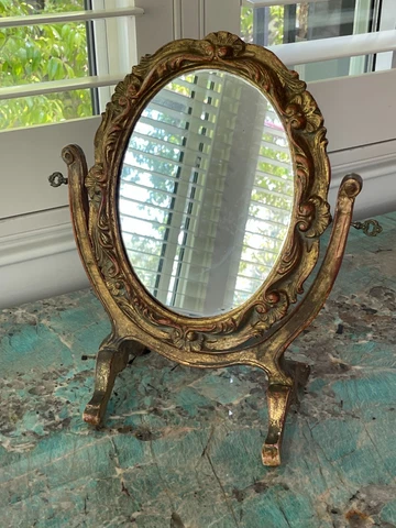 ANTIQUE VENETIAN ITALIAN FLORENTINE GILT GOLD WOOD MIRROR CARVE POLYCHROME ITALY Cover