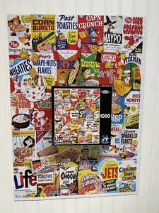 Vintage Cereal Boxes White Mountain Puzzles 1000 Pieces USA 20”x27” Complete - Picture 1 of 8