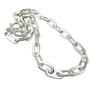 Hallmarked Chunky Chain 925 Sterling Silver Oval Link Necklace for Women - Picture 1 of 6