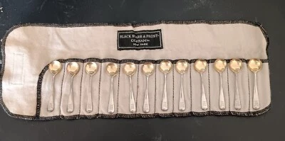 12 cucharas de sal Gorham H205 de plata esterlina marca antigua RARAS con estuche original 36 g Foto 1 de 4