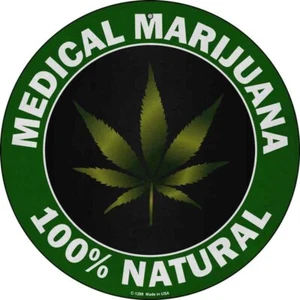 Medical Marijuana Novelty Round Circular Metal Sign 8" Home Garage Wall - Picture 1 of 1