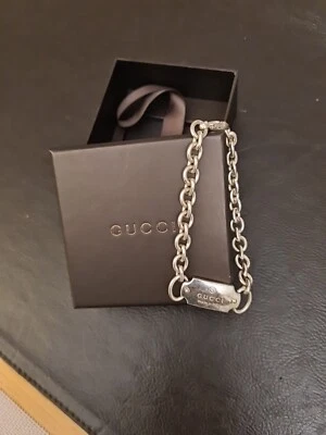 Genuine Gucci Sterling Silver  Bracelet With Box Pouch. - Image 1 of 4