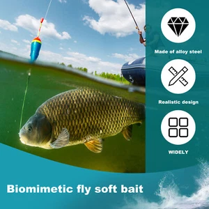 40Pcs 8mm Bionic Fly Fishing Bait Soft Flies Fishing Lure Kit for paTjv - Picture 1 of 11