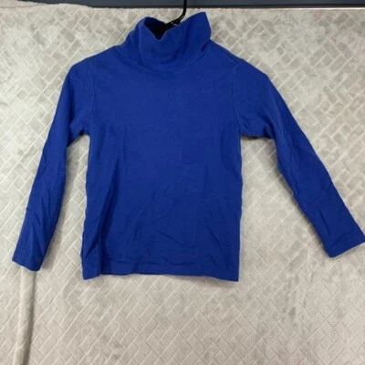 UNIQLO Kids 9/10 T Shirt Blue Long Sleeve Turtle Neck Fitted Base Layer - Image 1 of 4