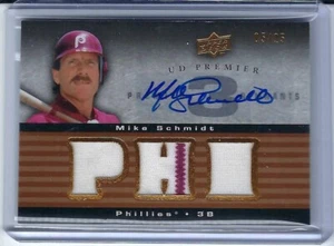 UD PREMIER 2008 Mike Schmidt juego usado restos parche automático/25 - casi nuevo - Imagen 1 de 2
