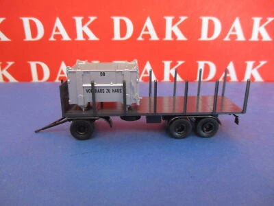 1/87 Modellino Camion Rimorchio Stanti Grigio Scuro con Container Aperto DB - Immagine 1 di 4
