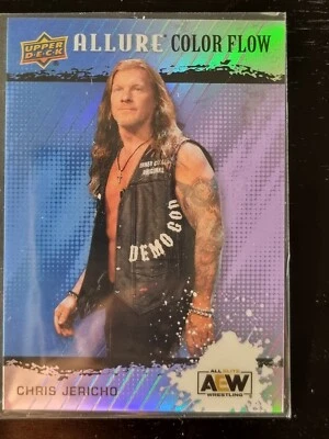 2022 AEW Allure Chris Jericho BLUE PURPLE COLORFLOW /199 Trading Card #90898 - Image 1 of 2