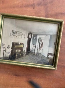 Wallace Nutting Hand Colored Photo Colonial interior with Lady In Doorway - Picture 1 of 7