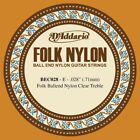 D'Addario BEC028 .028 Folk Single Nylon String Ball End do gitary - Przezroczysty nylon