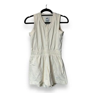 Girls NIKE White romper with pockets Sz M FJ2636-113 $45 - Picture 1 of 7