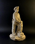 Massive Vintage Figure Statue Miner Hand Carved Collectible Marble Stone 4.5 kg