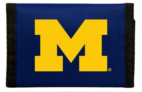 Michigan Wolverines Nylon Trifold Wallet Cover