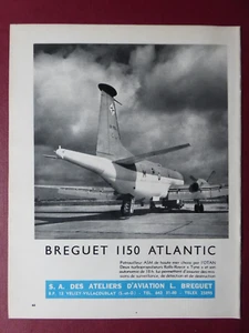 7/1965 PUB AVION BREGUET 1150 ATLANTIC AERONAVALE MPA ASM ASW ORIGINAL FRANZÖSISCHE ANZEIGE - Bild 1 von 1