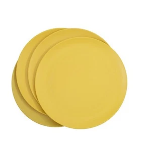 4 x Recycled Eco Picnic Plates - Yellow - Camping Colour Party - Picture 1 of 2